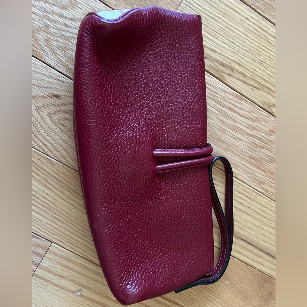 Burberry Burgundy Leather Wristlet Clutch - Picture 2 of 10